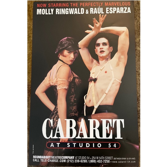 Cabaret Studio 54 NYC Broadway poster 22" x 14" Gently used Shipped unframed
